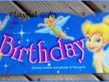 Tinkerbell Happy Birthday Banner 1 Tinkerbell Blue Happy Birthday Banner