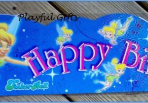 Tinkerbell Happy Birthday Banner 1 Tinkerbell Blue Happy Birthday Banner