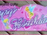 Tinkerbell Happy Birthday Banner 1 Tinkerbell Pink Happy Birthday Banner Ebay