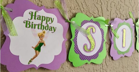 Tinkerbell Happy Birthday Banner Tinkerbell Birthday Banner Tinkerbell Birthday Party