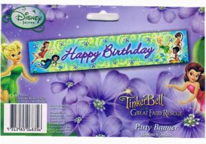 Tinkerbell Happy Birthday Banner Tinkerbell Great Fairy Happy Birthday Party Banner
