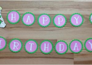 Tinkerbell Happy Birthday Banner Tinkerbell Pink Happy Birthday Banner Tink Birthday Party