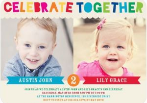 Tiny Prints Birthday Invites Twins Bday Invites Tiny Prints Mixed Gender Celebrate