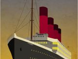 Titanic Birthday Card Titanic Ocean Liner Art Deco Print Poster S704 Ebay
