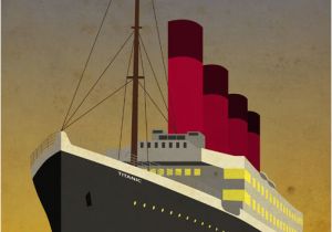 Titanic Birthday Card Titanic Ocean Liner Art Deco Print Poster S704 Ebay
