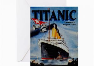 Titanic Birthday Card Vintage Titanic Travel Greeting Card by Vintagetravelposters