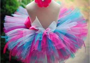 Toddler Birthday Dresses Tutu Handmade Fluffy Kids Girls Tutu Skirt Rainbow Tutu