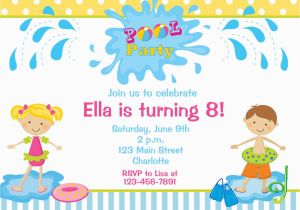 Toddler Birthday Invites Kids Pool Party Invitations Home Party Ideas
