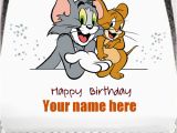 Tom and Jerry Birthday Card Happy Birthday tom and Jerry Kids Cake with Your Name