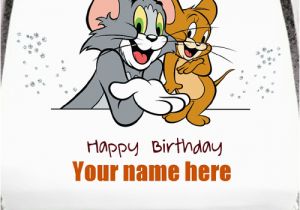 Tom and Jerry Birthday Card Happy Birthday tom and Jerry Kids Cake with Your Name