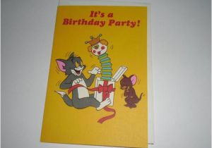 Tom and Jerry Birthday Card Vintage Greeting Card Birthday Party tom and Jerry by