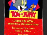 Tom and Jerry Birthday Invitations Custom tom and Jerry Birthday Party Invitations Diy