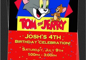 Tom and Jerry Birthday Invitations Custom tom and Jerry Birthday Party Invitations Diy