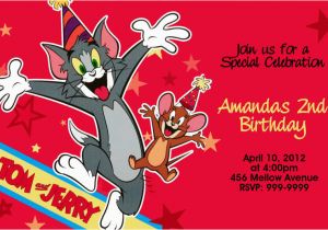 Tom and Jerry Birthday Invitations tom and Jerry Birthday Invitations Drevio Invitations Design