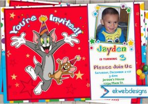 Tom and Jerry Birthday Invitations tom and Jerry Birthday Invitations