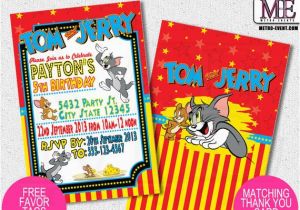 Tom and Jerry Birthday Invitations tom and Jerry Invitations tom Jerry Invitations