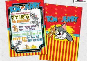 Tom and Jerry Birthday Invitations tom and Jerry Invitations tom Jerry Invitations