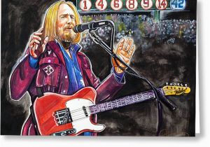 Tom Petty Birthday Card tom Petty at Fenway Park Painting by Dave Olsen