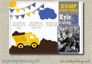 Tonka Truck Birthday Invitations Dump Truck Birthday Invitation tonka Truck by