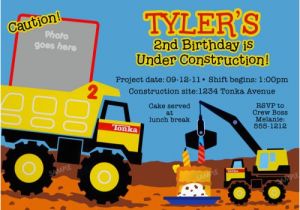 Tonka Truck Birthday Invitations tonka Truck Birthday Party Invitation Printable Digital