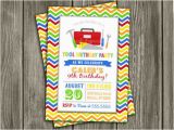 Tool Birthday Party Invitations Chevron tool Birthday Invitation Free Thank You Card