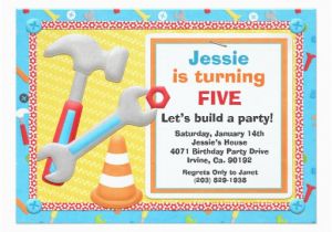 Tool Birthday Party Invitations Construction tools Birthday Party Invitation Zazzle