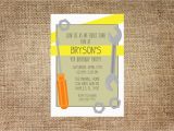 Tool Birthday Party Invitations tool themed Birthday Invitation Printable