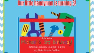 Tool Birthday Party Invitations tools Birthday Invitation Boys Birthday Invitation tools