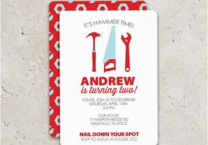 Tool Birthday Party Invitations tools Birthday Party Invitations Fun 2 Sided Design On