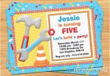 Tool Birthday Party Invitations tools Construction Birthday Party Invitation Digital
