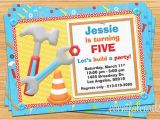 Tool Birthday Party Invitations tools Construction Birthday Party Invitation Digital