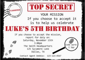 Top Secret Birthday Invitations 20 Invitations D 39 Anniversaire Personnalise top Secret