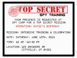 Top Secret Birthday Invitations Printable Spy Party Invitations Onecreativemommy Com