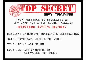 Top Secret Birthday Invitations Printable Spy Party Invitations Onecreativemommy Com