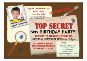 Top Secret Birthday Invitations Secret Agent Spy top Secret Birthday Party Invite 5 Quot X 7
