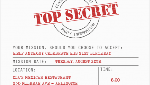 Top Secret Birthday Invitations top Secret Party Invitations Cimvitation