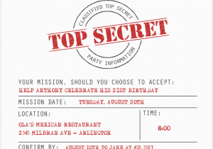 Top Secret Birthday Invitations top Secret Party Invitations Cimvitation