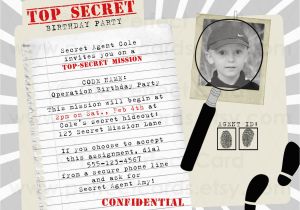 Top Secret Birthday Invitations top Secret Spy Birthday Party Invitation by Perfectcards
