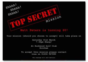 Top Secret Birthday Invitations top Secret Surprise Party Invitations the Invitation