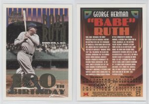 Topps Babe Ruth 100th Birthday Card 1995 topps Megacards Conlon Collection 3 2 Babe Ruth