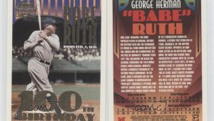 Topps Babe Ruth 100th Birthday Card 1995 topps Megacards Conlon Collection 3 2 Babe Ruth
