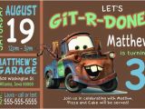 Tow Mater Birthday Invitations Custom tow Mater Birthday Party Invitation Print at Home