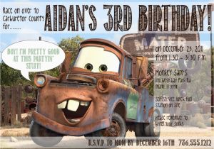 Tow Mater Birthday Invitations Disney 39 S Cars Mater Invitation 11 00 Via Etsy tow