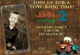 Tow Mater Birthday Invitations Disney Inspired Cars tow Mater Birthday Invitation