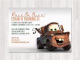 Tow Mater Birthday Invitations Party City Mater Invitation Party Invitations Ideas
