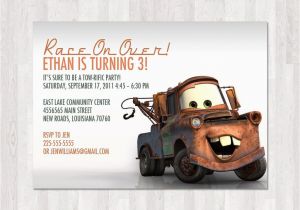 Tow Mater Birthday Invitations Party City Mater Invitation Party Invitations Ideas