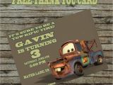 Tow Mater Birthday Invitations tow Mater Birthday Invitation Diy Custom order