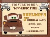 Tow Mater Birthday Invitations tow Mater Birthday Invitation Printable by