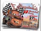 Tow Mater Birthday Invitations tow Mater Cars Movie Invitation Card by Cardsbyrachelzamora