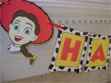 Toy Story Happy Birthday Banner toy Story Jessie Woody Cow Print Happy Birthday Banner Disney